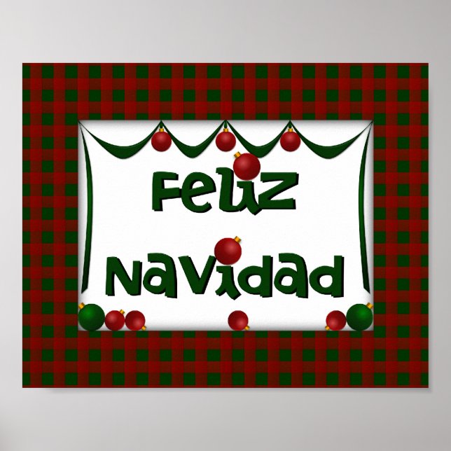 Affiche Feliz Navidad - Joyeux Noël - Wall Art (Devant)