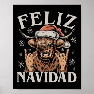 Affiche Feliz Navidad Meme Emo Cow Funny Meme Noël