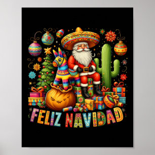 Affiche Feliz Navidad Mexican Funny Christmas Père Noël Fe