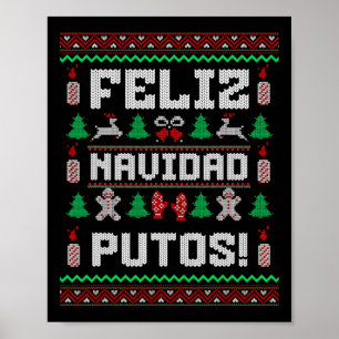 Affiche Feliz Navidad Putos Funny Mexicain Christmas Sweet