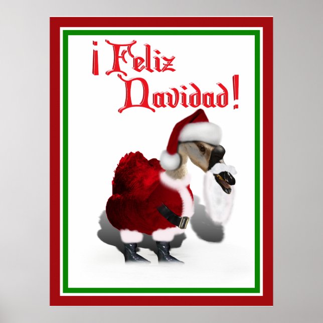 Affiche Feliz Navidad - Silly Santa Goose (Devant)