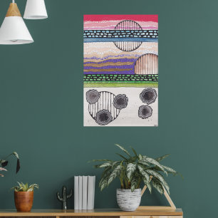 Affiche Fell Top Imaginaire, peinture mixte originale