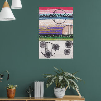 Affiche Fell Top Imaginaire, peinture mixte originale