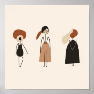 Affiche Feminine Geometric Line Art Set XI