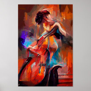 affiche féminine violoncelle