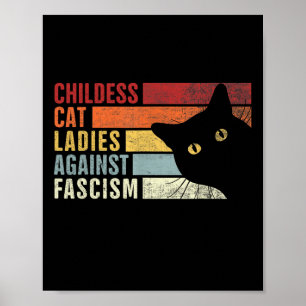 Affiche Feministe chats sans enfants contre le fascisme ch