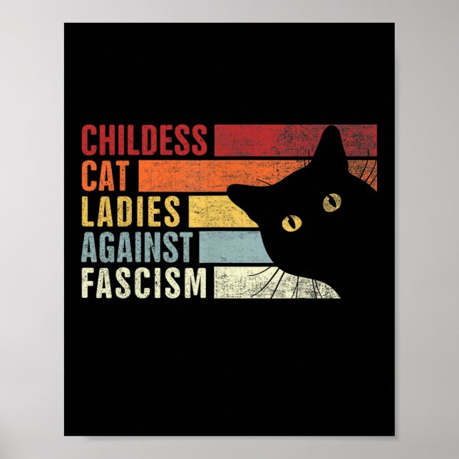Affiche Feministe chats sans enfants contre le fascisme ch (Devant)