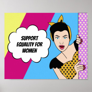 Affiche Féministe Pop Art Soutien à l'Égalité des Femmes R