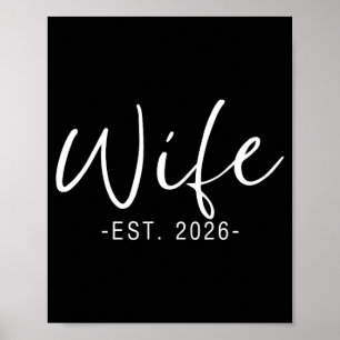 Affiche Femme 2026 Mariée Lune de Miel Mariage Couples