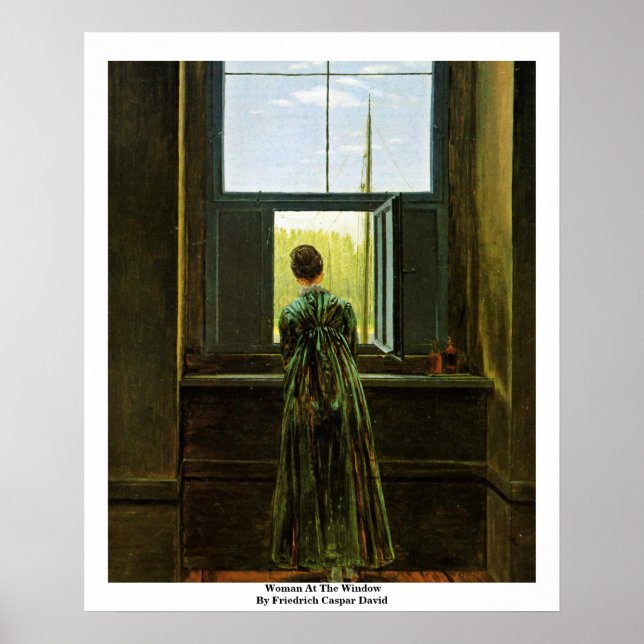 Affiche Femme À La Fenêtre Par Friedrich Caspar David (Devant)