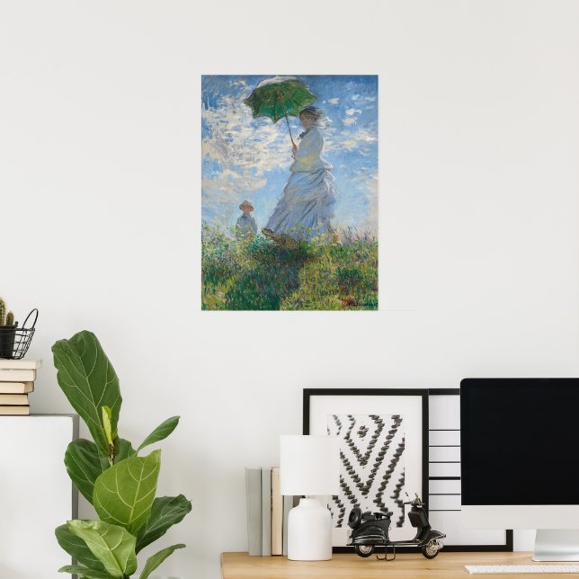 Affiche Femme à l'ombrelle de Claude Monet (Bureau à domicile)