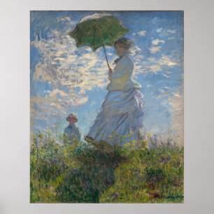 Affiche Femme à l'Ombrelle Paysage Français