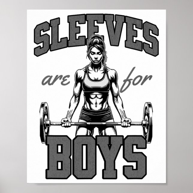 Affiche Femme à manches de musculation drôle de musculatio (Devant)