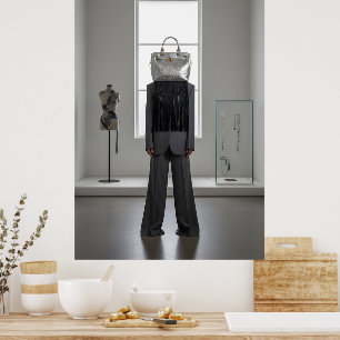 Affiche Femme abstraite avec sac sur la tête