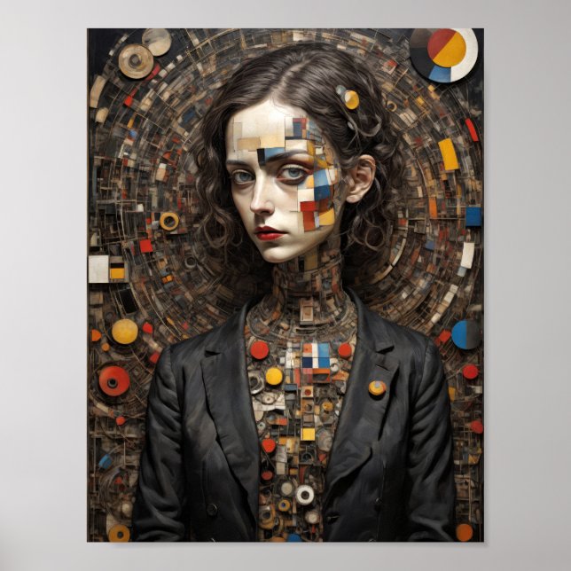 Affiche Femme abstraite de style d'art avant-garde moderne (Devant)