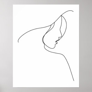 Affiche Femme Abstraite minimaliste moderne dans l'art de 