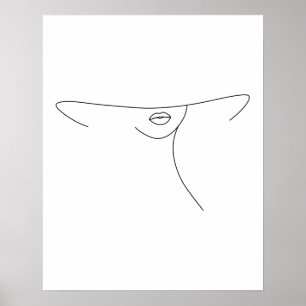 Affiche Femme Abstraite minimaliste moderne dans l'art de