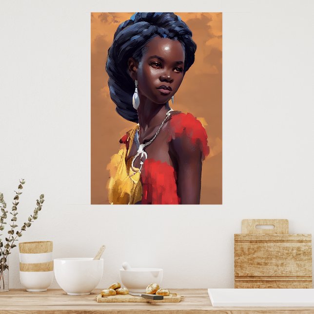 Affiche Femme africaine (Cuisine)