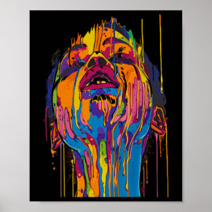 Affiche Femme africaine cool visage peint couleur afro Jun