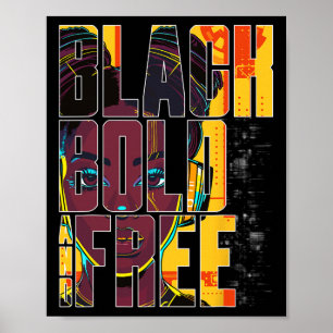 Affiche Femme Afro-Américaine Forte, Noire et Libre