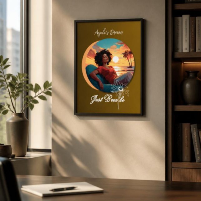Affiche Femme afro-américaine qui respire simplement (Créateur téléchargé)