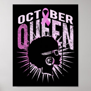 Affiche Femme Afro En Octobre Nous Portons Le Cancer Du Se