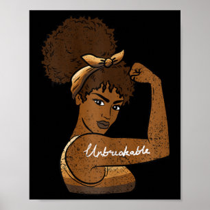 Affiche Femme Afro Forte Mois de l'Histoire des Noirs Homm