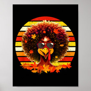 Affiche Femme afro vintage rétro fière de la dinde de Than