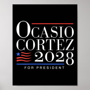 Affiche Femme Aoc Pour Président 2028 V-neck
