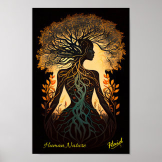 Affiche Femme Arbre Nature - Gen AI