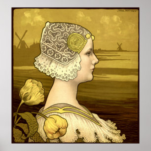 Affiche Femme Art Nouveau vintage par Paul Berthon