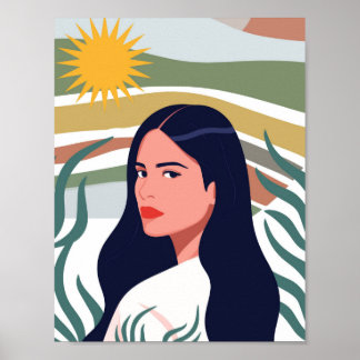 Affiche Femme Art Soleil du Désert