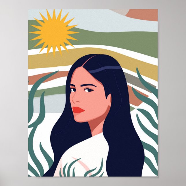 Affiche Femme Art Soleil du Désert (Devant)