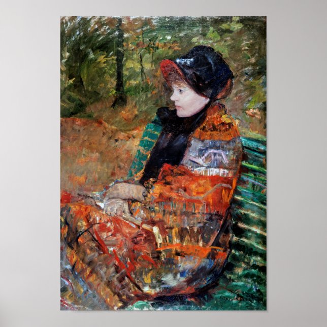 Affiche Femme assise sur le banc, Mary Cassatt (Devant)