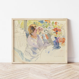 Affiche Femme au bouquet de fleurs   Philipp Franck