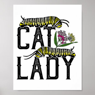 Affiche Femme au chat - Funny Monarch Butterfly