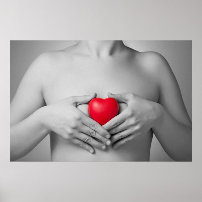 Affiche Femme au coeur rouge (Devant)