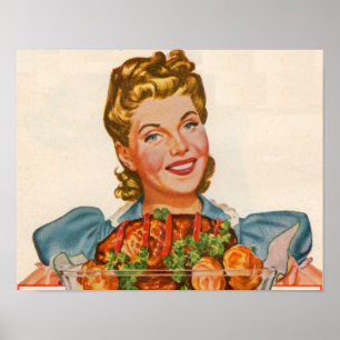 Affiche femme au foyer fière de son dîner création