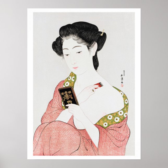 Affiche Femme au maquillage, Goyō Hashiguchi (Devant)