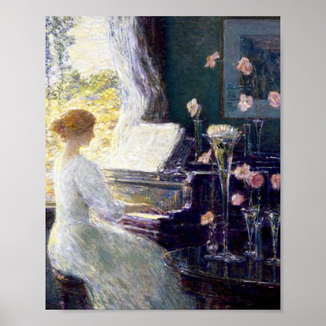 Affiche Femme au piano par Childe Hassam (Devant)