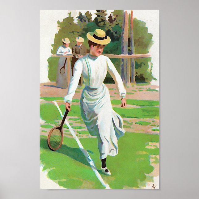 Affiche Femme au tennis, vers 1900 (Devant)