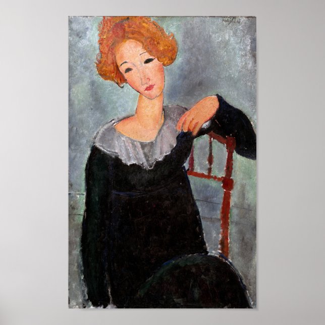 Affiche Femme aux cheveux rouges, Modigliani (Devant)