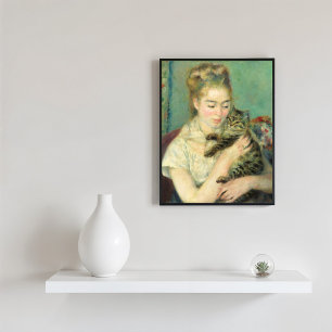 Affiche Femme avec chat, Auguste Renoir Art