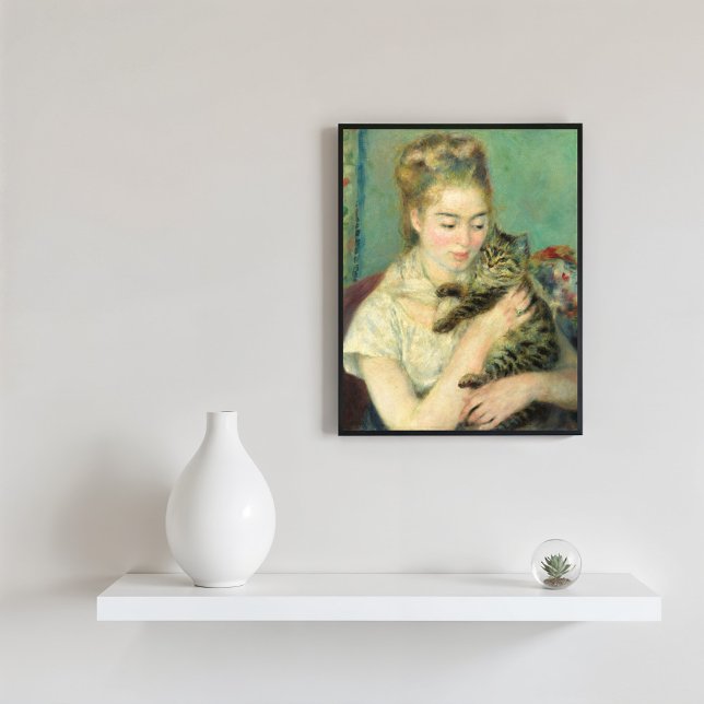 Affiche Femme avec chat, Auguste Renoir Art (Créateur téléchargé)