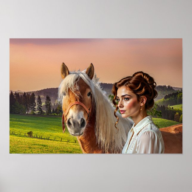Affiche Femme avec cheval (Devant)