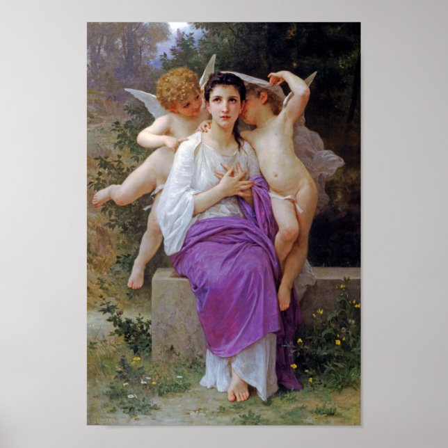 Affiche Femme avec Cupidon, Bouguereau (Devant)