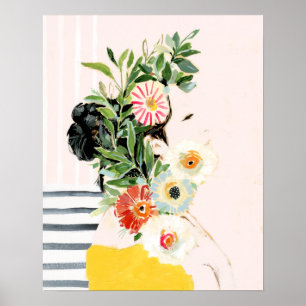 Affiche Femme avec des fleurs