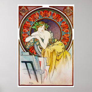 Affiche Femme avec du pavot, Mucha
