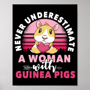 Affiche Femme avec la bête de porc de Guinée Cavy