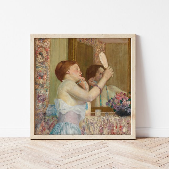 Affiche Femme avec miroir | Frederick Carl Frieseke (Créateur téléchargé)